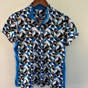 Tail Activewear Women's Short Sleeve Shirt Black Blue Small